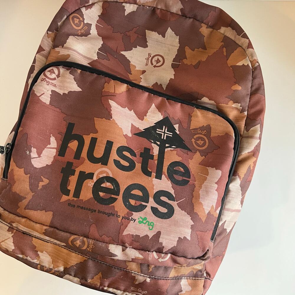 LRG Brown Leaf Print Carry on Lightweight Laptop Large Backpack Unisex